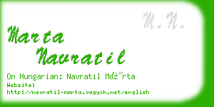 marta navratil business card